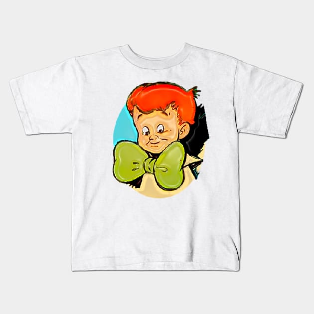 Red-haired boy in the green tie Kids T-Shirt by Marccelus